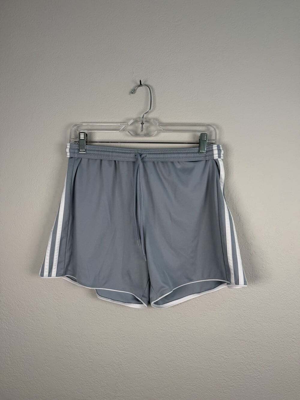 Adidas Women’s size L Climacool Soccer Shorts 5" Light Gray & White Large